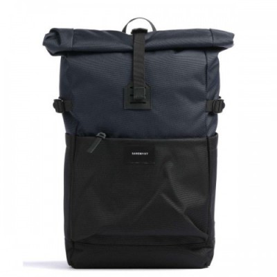 Sandqvist Urban Outdoor Ilon Rolltop backpack 13″ recycled ripstop polyester black/blue