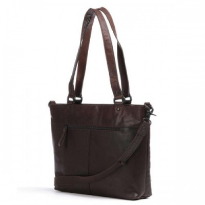 Spikes & Sparrow Bronco Tote bag grained leather dark brown
