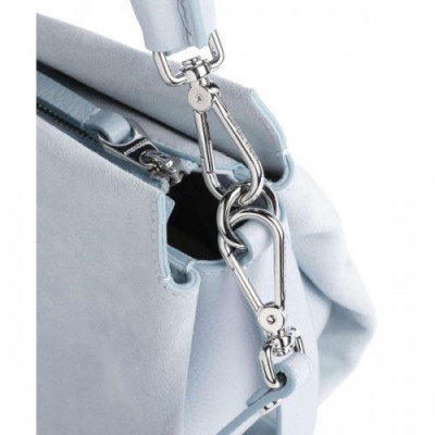 Coccinelle Boheme Suede Handbag brushed cow leather light blue