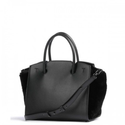 Furla Genesi M Handbag softly grained calfskin, fur black