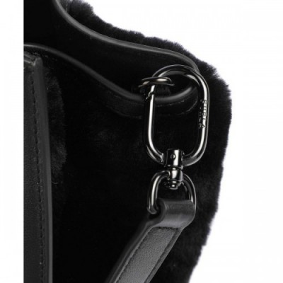 Furla Genesi M Handbag softly grained calfskin, fur black
