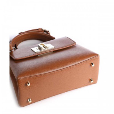 Furla 1927 Mini Handbag grained leather cognac
