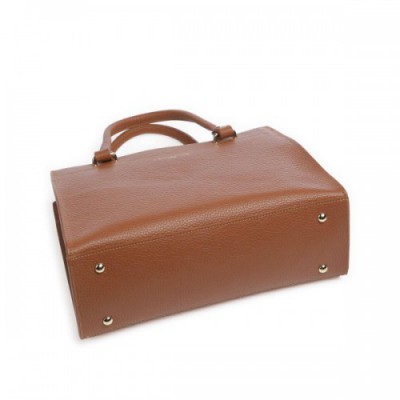 Lancaster Foulonne Double Handbag grained cow leather brown