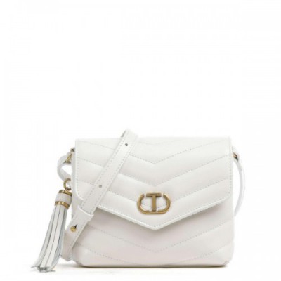 Twinset Dreamy Leather Crossbody bag soft cow leather ivory