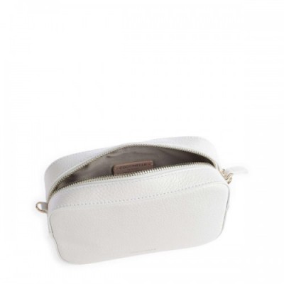 Coccinelle Tebe Crossbody bag grained leather white