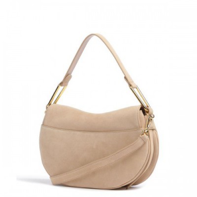 Coccinelle Magie Suede Hobo bag brushed leather nature