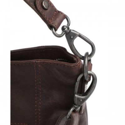 The Chesterfield Brand Cow Wax Pull Up Aurora Shoulder bag pull-up cow leather dark brown
