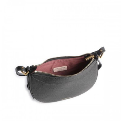 Coccinelle Whisper Crossbody bag grained cow leather black