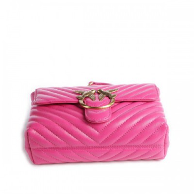 Pinko Love Lady Puff Mini Crossbody bag sheepskin leather pink