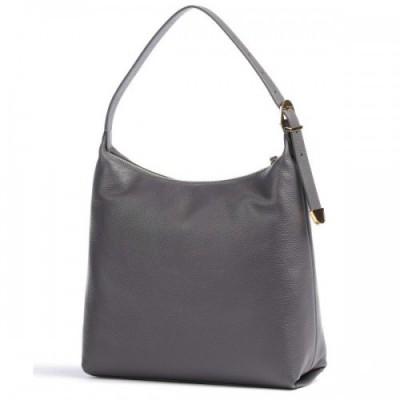 Coccinelle Gleen Hobo bag grained leather dark grey