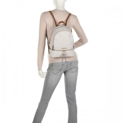 Michael Kors Rhea Zip Backpack canvas ivory
