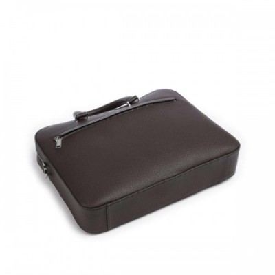 BOSS Ray Briefcase 14″ grained leather dark brown
