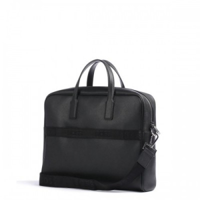 BOSS Zair Zair Laptop bag 15″ bonded leather black