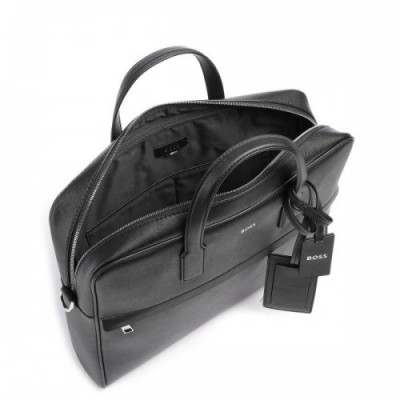 BOSS Zair Zair Laptop bag 15″ bonded leather black