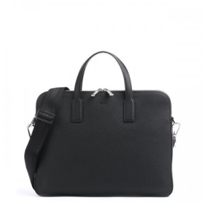 BOSS Crosstown Briefcase grained cow leather black