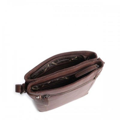 The Chesterfield Brand Cow Wax Pull Up Brandis Crossbody bag pull-up cow leather dark brown