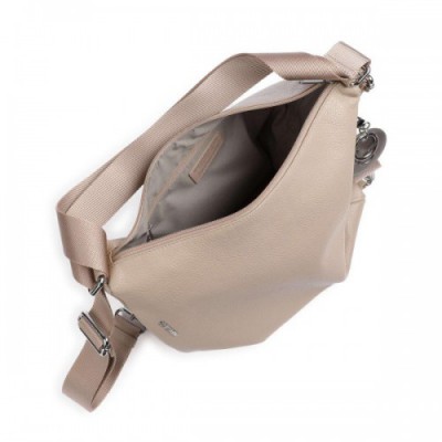 Mandarina Duck Mellow Leather Hobo bag grained calfskin taupe