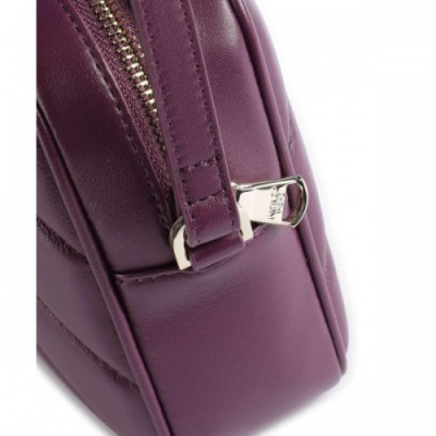 Patrizia Pepe Fly Quilted Crossbody bag goatskin leather violet