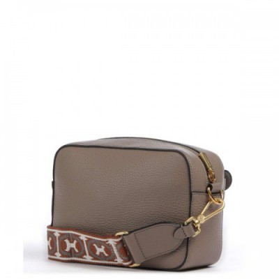 Coccinelle Beat Soft Ribbon Crossbody bag grained leather taupe