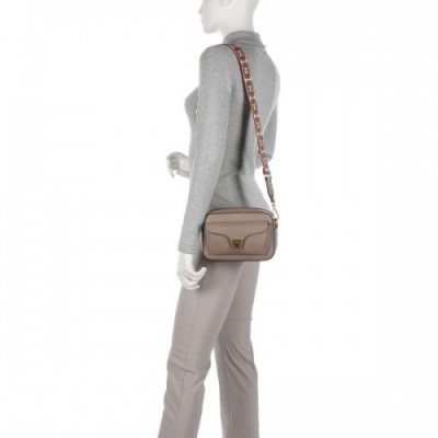 Coccinelle Beat Soft Ribbon Crossbody bag grained leather taupe