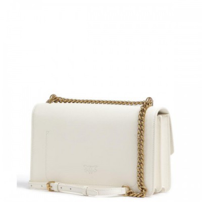 Pinko Love One Classic Shoulder bag fine grain cow leather ivory
