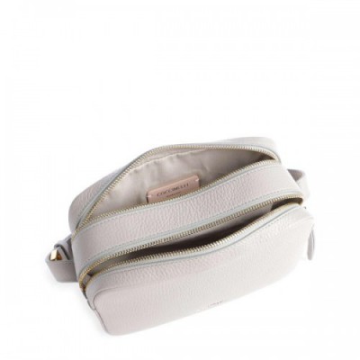 Coccinelle Gleen Crossbody bag grained cow leather light grey