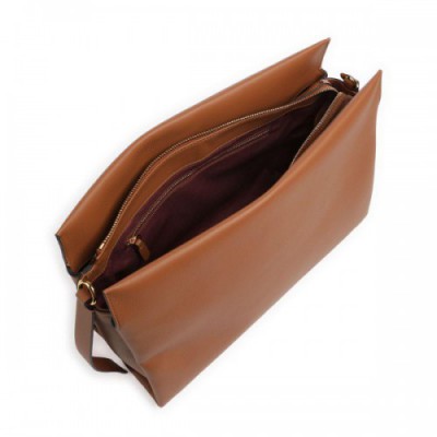 Coccinelle Boheme Grana Double Shoulder bag grained leather brown