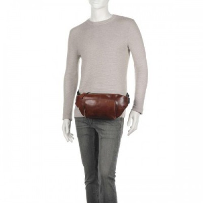 Leonhard Heyden Porto Fanny pack grained cow leather brown