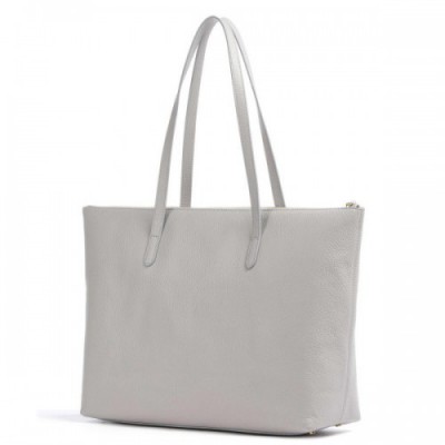 Coccinelle Gleen Tote bag grained leather light grey
