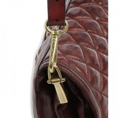 Campomaggi Prestige Shoulder bag grained cow leather dark red