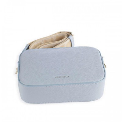 Coccinelle Tebe Crossbody bag grained leather light blue