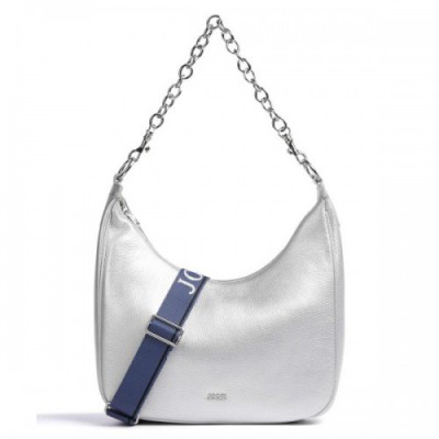JOOP! Dolce Metallo Hobo bag grained leather silver