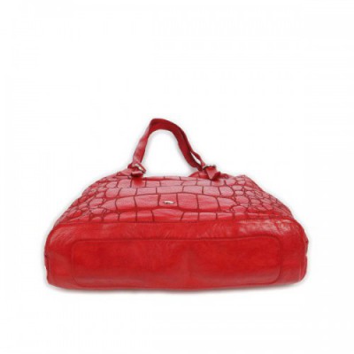 Campomaggi Tote bag embossed cow leather red