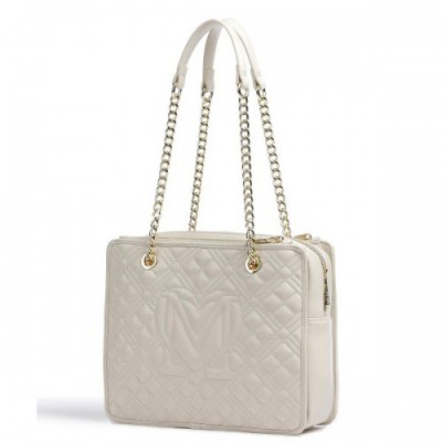 Love Moschino Quilted Shoulder bag synthetic ivory