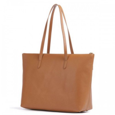 Coccinelle Gleen Tote bag grained leather brown