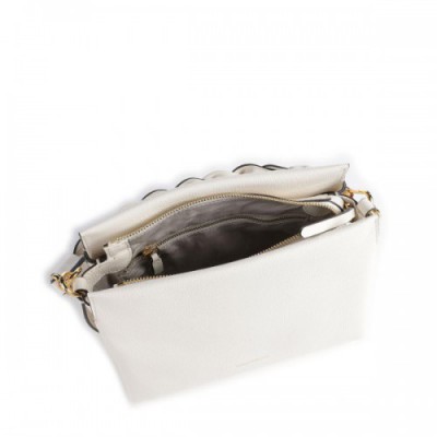 Coccinelle Boheme Grana Double Hobo bag grained leather white
