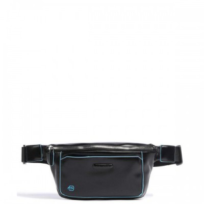 Piquadro Blue Square Fanny pack grained cow leather black