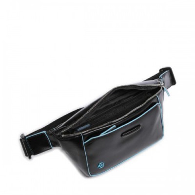 Piquadro Blue Square Fanny pack grained cow leather black