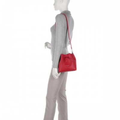Lancaster Pur & Element Bucket bag smooth cow leather red