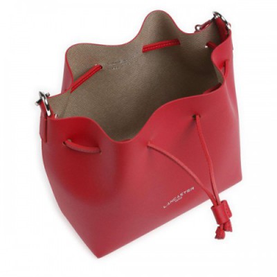 Lancaster Pur & Element Bucket bag smooth cow leather red