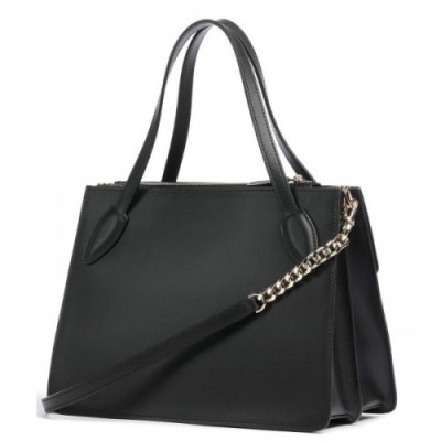 Twinset Basic Leather Handbag fine grain leather black