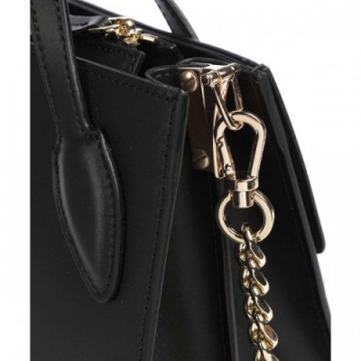 Twinset Basic Leather Handbag fine grain leather black