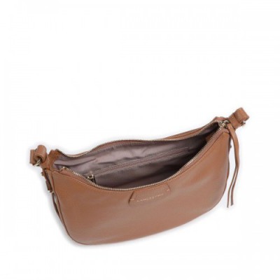 Lancaster Dune Hobo bag grained cow leather brown