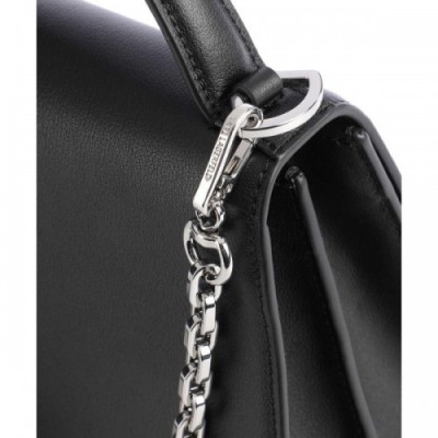 Karl Lagerfeld Signature Medium Handbag fine grain cow leather black