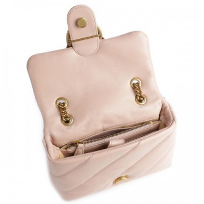 Pinko Love Puff Mini Shoulder bag sheepskin leather antique pink