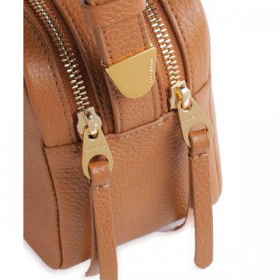 Coccinelle Gleen Crossbody bag grained cow leather brown