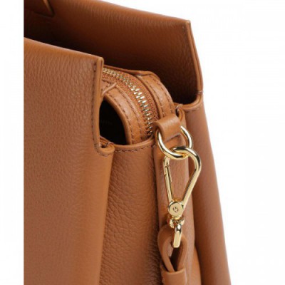 Coccinelle Boheme Handbag grained cow leather brown