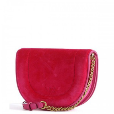 Pinko Love Round Click Mini Crossbody bag cotton pink