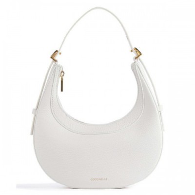 Coccinelle Whisper Hobo bag grained cow leather white