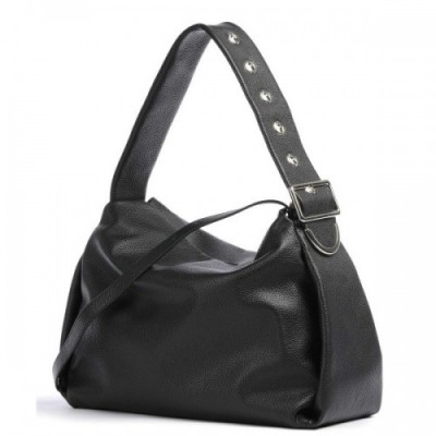 Aigner Mona L Hobo bag grained cow leather black